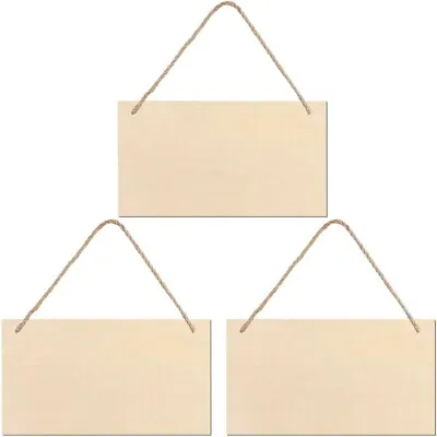 6Pcs Rectangle Shape Blank Rectangle Hanging Wooden Plaque  Door • $14.75