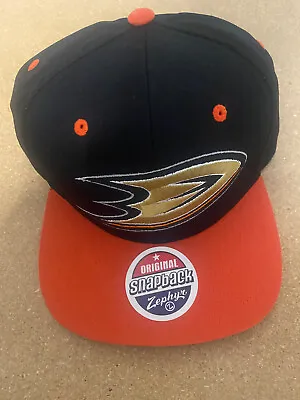 Anaheim Mighty Ducks Zephyr Adjustable Snapback NHL Hockey NHL Orange Black • $12.99