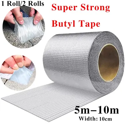 £3.99 • Buy 2 Rolls Super Waterproof Tape Butyl Magic Leak Roof Pipe Repair Adhesive Sealant