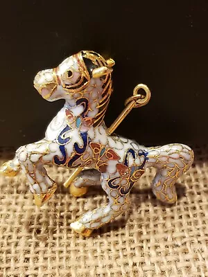 Vintage Cloisonne Carousel Horse Pendant Measures 2.07  By 1.97   • $15.77