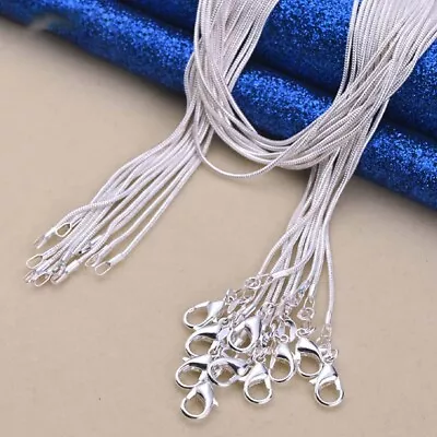  5/10pcs Wholesale 925 Sterling Solid Silver 1mm Snake Chain Necklace For Women • $6.99