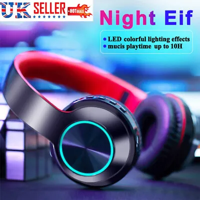 £9.99 • Buy Wireless Bluetooth 5.1 Headphones Noise Cancelling Over-Ear Stereo Earphones UK~