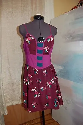 NEW Ecote Dress Purple Floral Spaghetti Strap Womens Small • $4.99