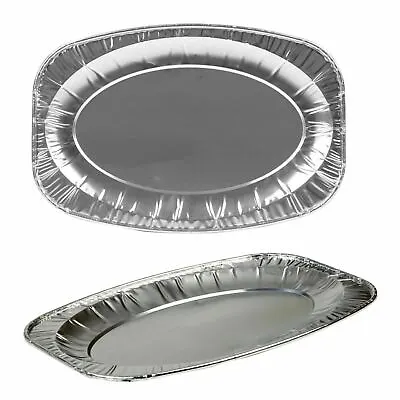 £13.99 • Buy Large Aluminium Foil Platters 22  Buffet Disposable Catering Food Tray Plate New