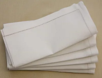 £6 • Buy Luxury Hemstitch 100% Cotton / Linen NAPKINS 18x18 /45x45CM Wedding Dinner Table