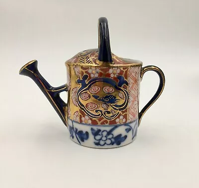 Early Crown Derby Hand Painted Imari Miniature Watering Can • $139.49