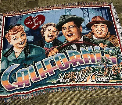 I Love Lucy Throw Blanket  California Here We Come  Woven Tapestry 56” X 40” • $42.99