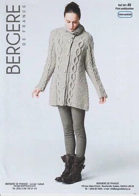 £3.85 • Buy Knitting Pattern ~ Ladies Trapeze Shape Jacket S-XL Bergere Alaska Chunky 341.49