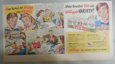 Kellogg's Cereal Ad: Kellogg's Variety Pack From 1946 Size: 7.5 X 15 Inches • $15