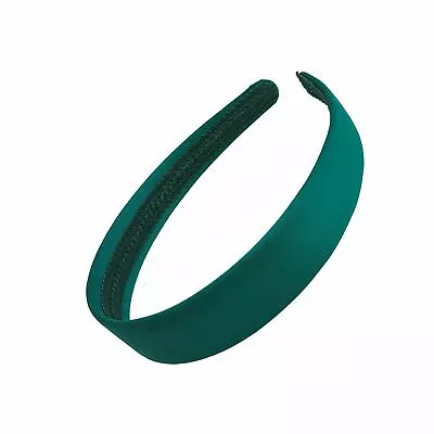 2.5cm Bottle Green Matte Fabric Plastic Alice Hair Band Headband No Teeth • £3.13