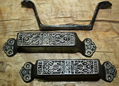 2 Large Cast Iron Antique Style FANCY Barn Handle Gate Pull Shed Door Handles #7 • $9.99