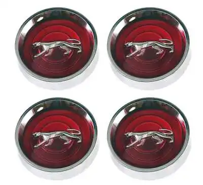 Mustang Wheel Cap Magnum 500 Mercury Cougar With Silver Cat 4pc Red 67-77 • $156.95