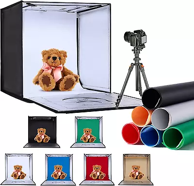 Light Box Photography 16 X16  With 160LED Lights And 6 Color Backdrops Photo Bo • $68.99