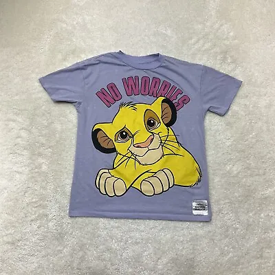 Disney The Lion King Juniors Size S 3-5 Baby Simba No Worries Purple T-Shirt • $6.99