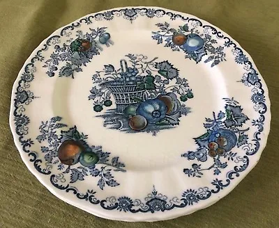 Mason's  Fruit Basket  DESSERT / SALAD PLATE Blue Multi-Color Transferware  • $18.99