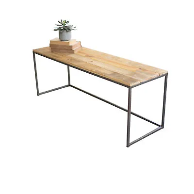 Farmhouse Minimalist Recycled Wood Bench Table Natural Dining Entryway Seat • $217.95