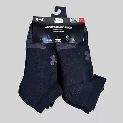 UNDER ARMOUR Mens Socks Low Cut Arch Support Wicks Sweat 6 Pair Shoe Size 8.5-13 • $21.99