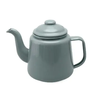 Country Vintage Style Enamel Light Grey Teapot 950ml • £34.44