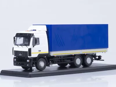 1:43 Start Scale Models Maz 6312 Truck Telonato 2007 White Blue SSM1217 MMC • $87.86