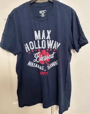 Mens Max Holloway “blessed”  Blue T-shirt Sz Medium Ufc New • £14.99