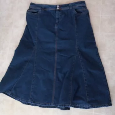 Cj Banks Women's Blue Denim Midi Skirt Size 18w • $25.99