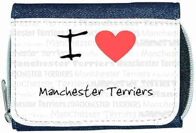 I Love Heart Manchester Terriers Denim Wallet • £14.99