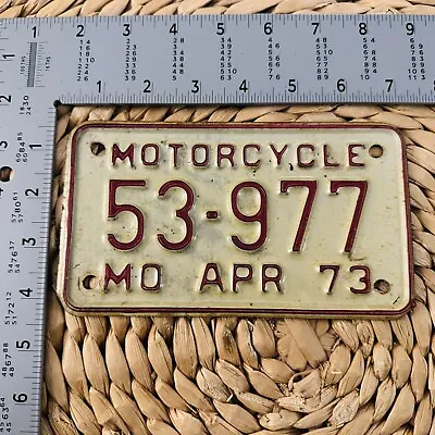 1973 Missouri MOTORCYCLE License Plate ALPCA Harley BMW Indian 53977 Garage • $72