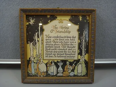 VINTAGE Framed Motto Print  THE SHRINE O'FRIENDSHIP  By MAURINE HATHAWAY • $21.99