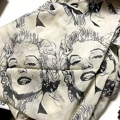 Marilyn Monroe Black Off White Sheer Light Neck Scarf • $14.99