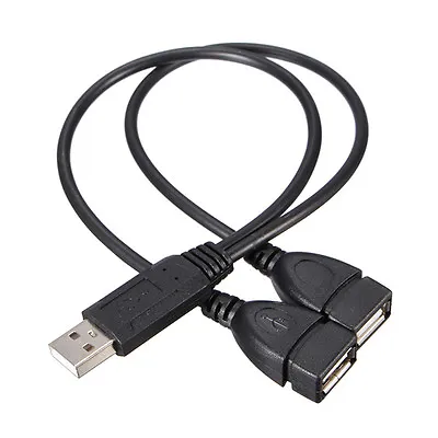 $6 • Buy USB 2.0 Male To Dual USB Female Hub Power Adapter Y Splitter Cable Cord Lead AU