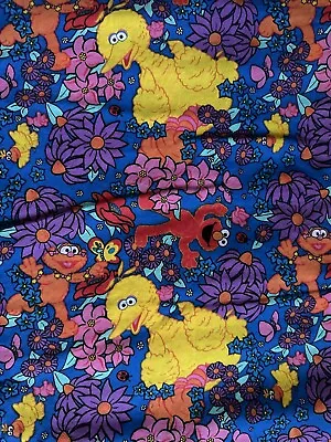 Muppets Big Bird Elmo Fabric Vintage 2000 Spectrum Henson Sesame Street 5.5 Yds • $59.90