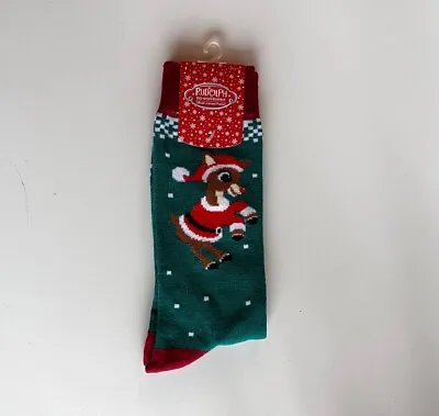 Rudolph The Red Nosed Reindeer Christmas Holiday Socks Mens Shoe Size 8-12 • $9.99
