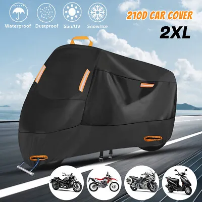 XXL Motorcycle Cover Heavy Duty For Winter Outside Waterproof Storage Snow Rain • $20.99