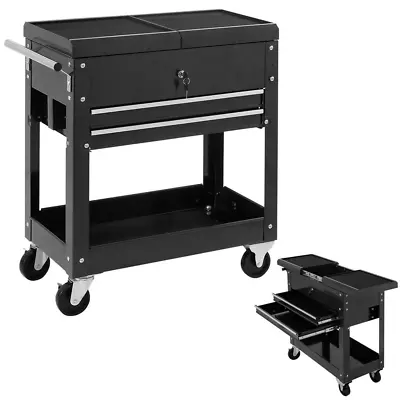 Rolling Mechanics Tool Cart Slide Top Utility Storage Cabinet Organizer 2 Drawer • $395.97
