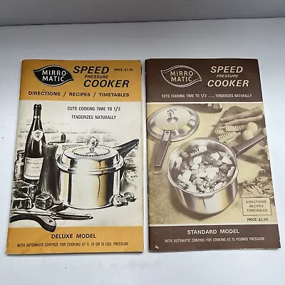 Mirro-Matic 1972 Speed Pressure Cooker Booklets With Recipes Booklets Only • $11.11