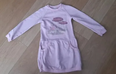 Girls Pink Designer Oilly Long Sleeved Dress With Pockets - Aged 6 Years • £10