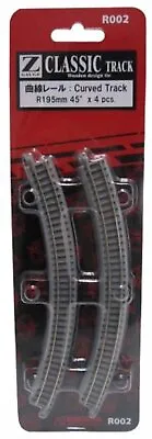 $33.52 • Buy Rokuhan Z Scale 1/220 Scale R002 R195mm 45deg Curved Track 4 Pcs F/S W/Tracking#