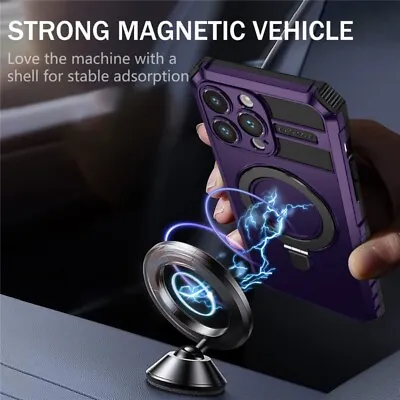 For IPhone 15 14 13 12 11 Pro Max Case Car Magnetic Rotating Ring Stand Cover • $13.19