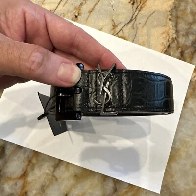 $550 • Buy Ysl Saint Laurent Mens Belt 100cm Crocodile Print