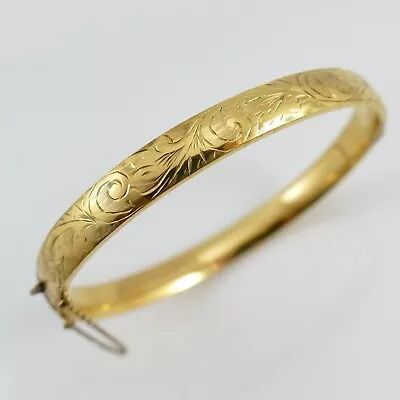 Gold Metal Core Hinged Bangle - 11.2 Grams • £4.99