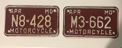 Two 1980 Missouri Motorcycle License Plates • $12.99