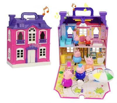 Lovely House Set + Peppa Pig Figures Gift Kid Toy Play Doll Characters Plastic • $29.99