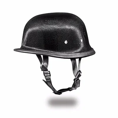 $136.76 • Buy REAL CARBON FIBER German NOVELTY Motorcycle Half Helmet LOW PROFILE -FREE SHIP!