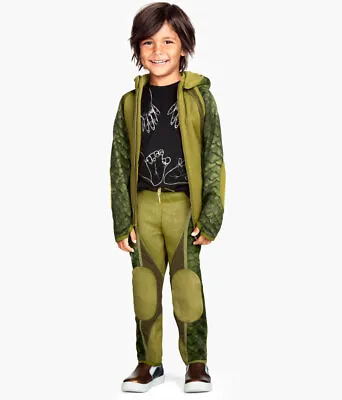 NEW RARE H&M UNICEF Fleece Hoodie Jacket Pants Reptile Lizard Chameleon Suit 4/6 • $46.29