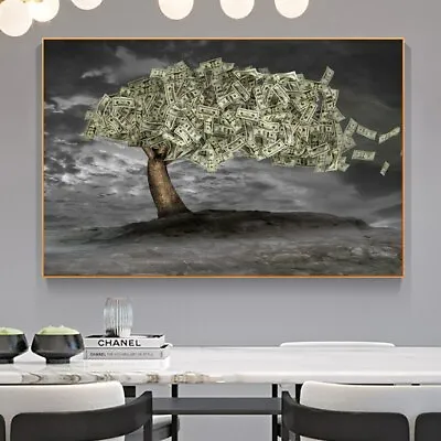  Print Canvas Painting Money Rich Tree Home Decor Poster Canvas Wall Art Picture • $5.63