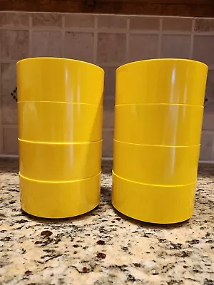 Vintage 8 HELLER Massimo Vignelli 5” Nesting Cereal Soup Bowls MCM Yellow • $29.99