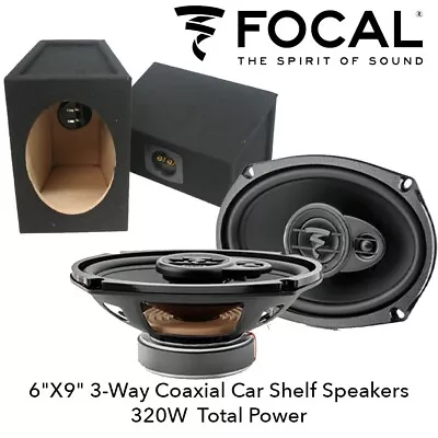 Focal Auditor 6 X9  3-Way Co-axial Car Shelf Speakers 320W 6 X 9 Box Enclosure • £134.95