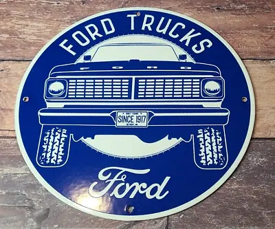 Vintage Ford Motors Porcelain Gas Pump Plate Automobile Service Trucks Sign • $135