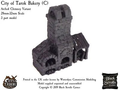 City Of Tarok Bakery (C) - Arched Chimney Building Suits 28mm Warhammer Kings... • £8.99