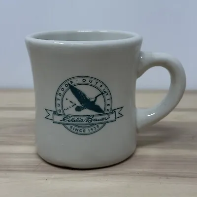 Eddie Bauer Coffee Mug Cup Green White Restaurant Stoneware Canadian Goose￼ • $12.99